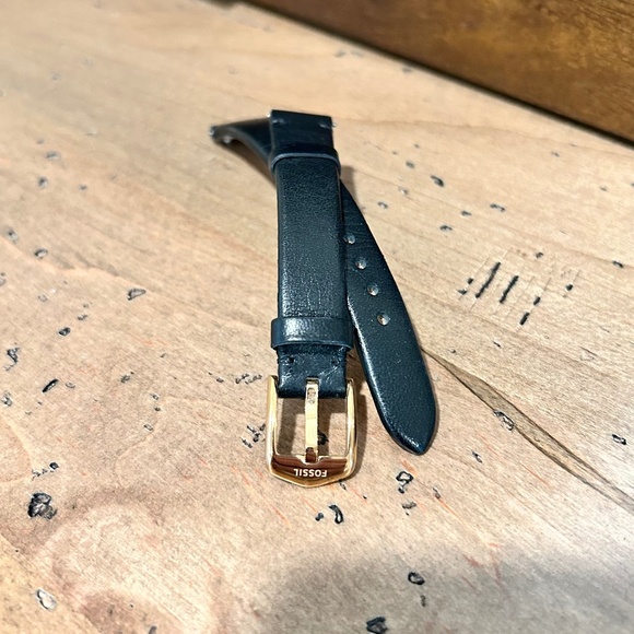 Fossil 14mm Leather Watch Strap Black - Picture 1 of 2
